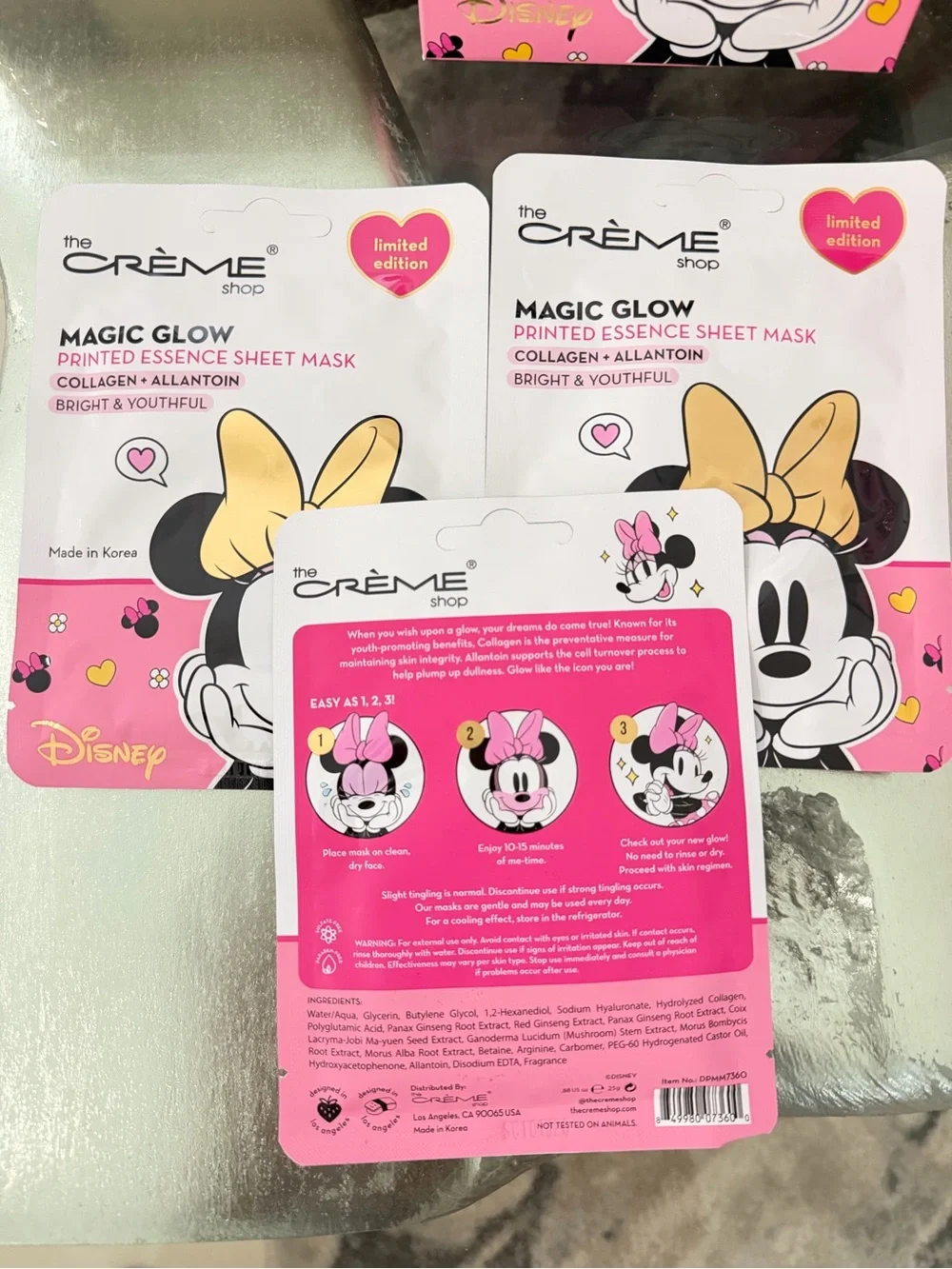 Disney Minnie Magic Glow Printed Essence Sheet Mask - Pink